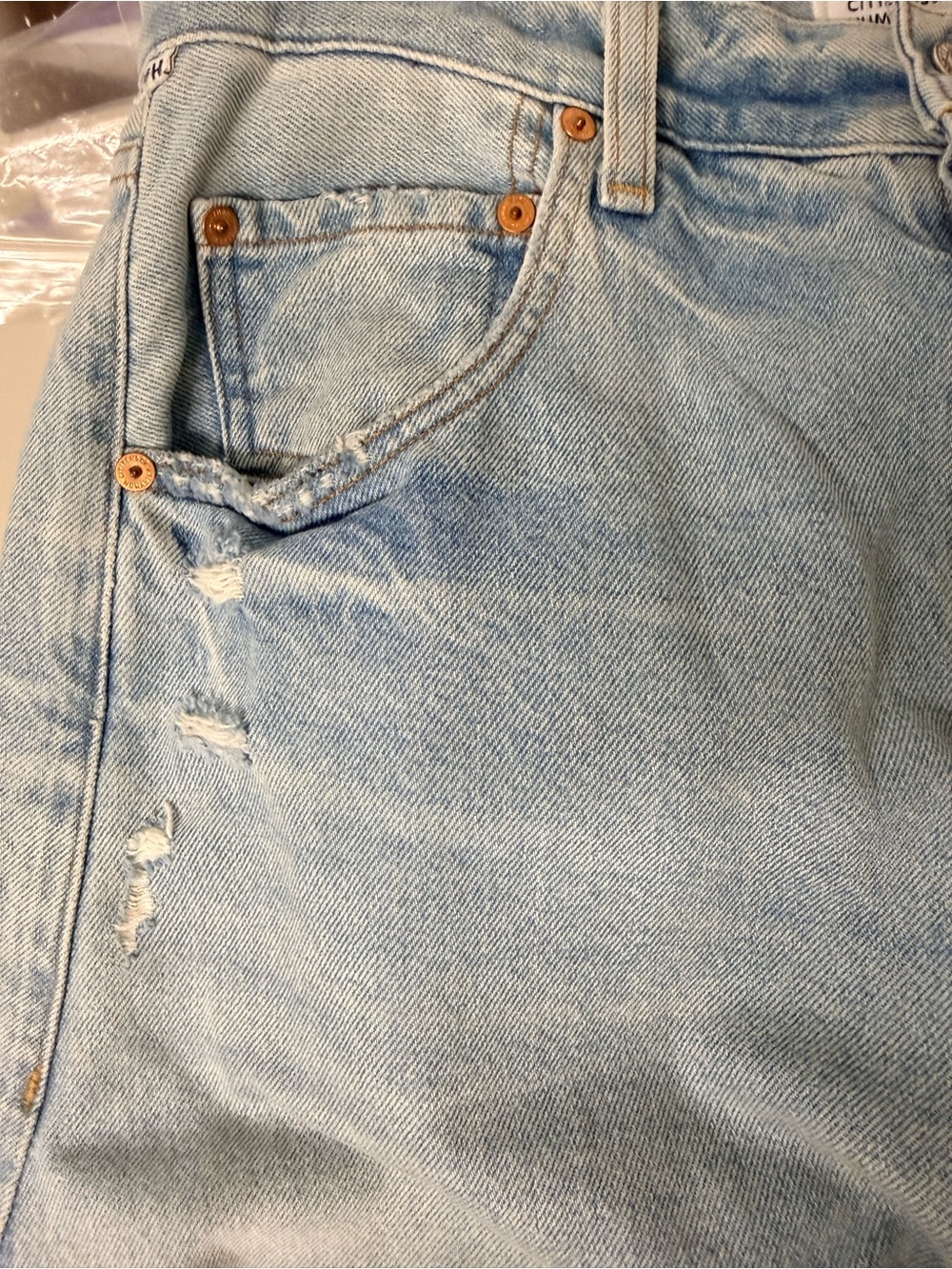 Citizens Of Humanity Barrel Light Blue High-Rise Wide Leg Jeans - Picture 11 of 14